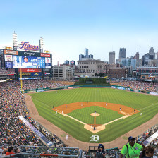 Ein Baseballspiel der Tigers im Comerica Park in Detroit, Michigan