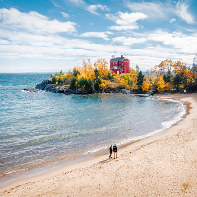 Das Marquette Harbor Lighthouse in Marquette, Michigan