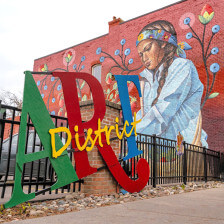 Wandgemälde im Art District von Lansing, Michigan